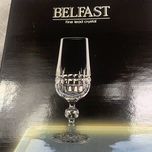Belfast lead crystal champagne flute set of 6